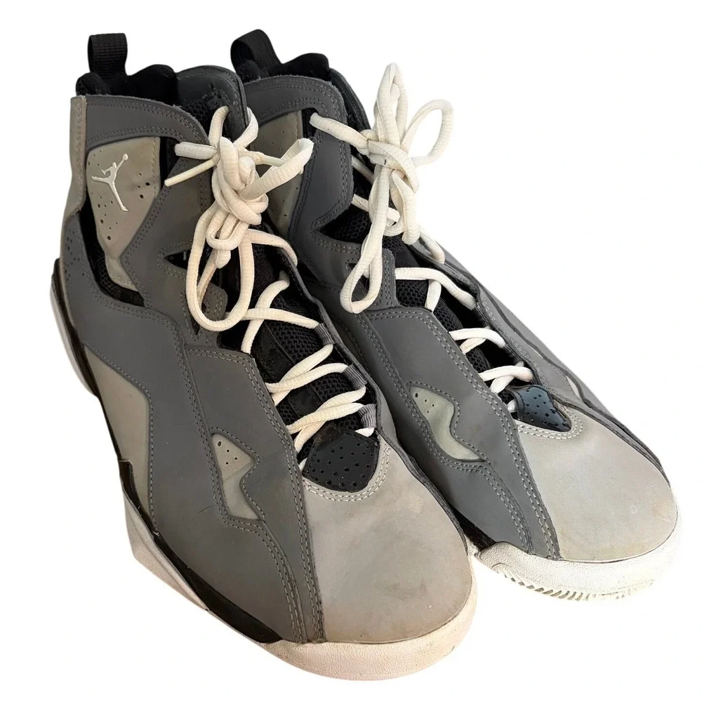 Jordan True Flight Cool Grey Black White Basketball Shoes 342964-025 Mens 9